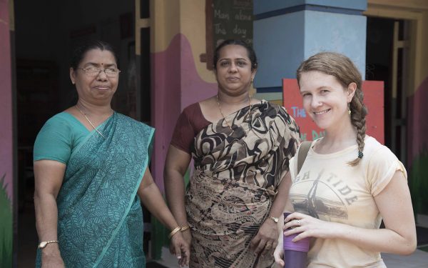 With local women Community Service Learning Tour India