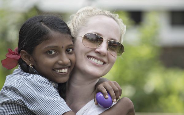 Big hug Community Service Learning Tour India