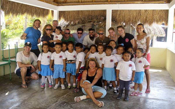 With the local students Marine Awareness Service Learning Tour Mexico