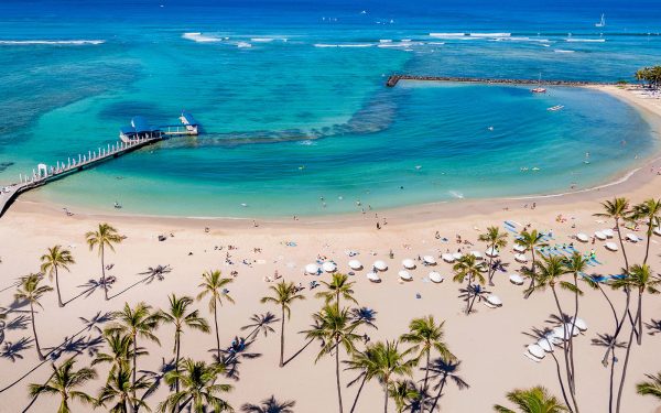 Waikiki beach from above