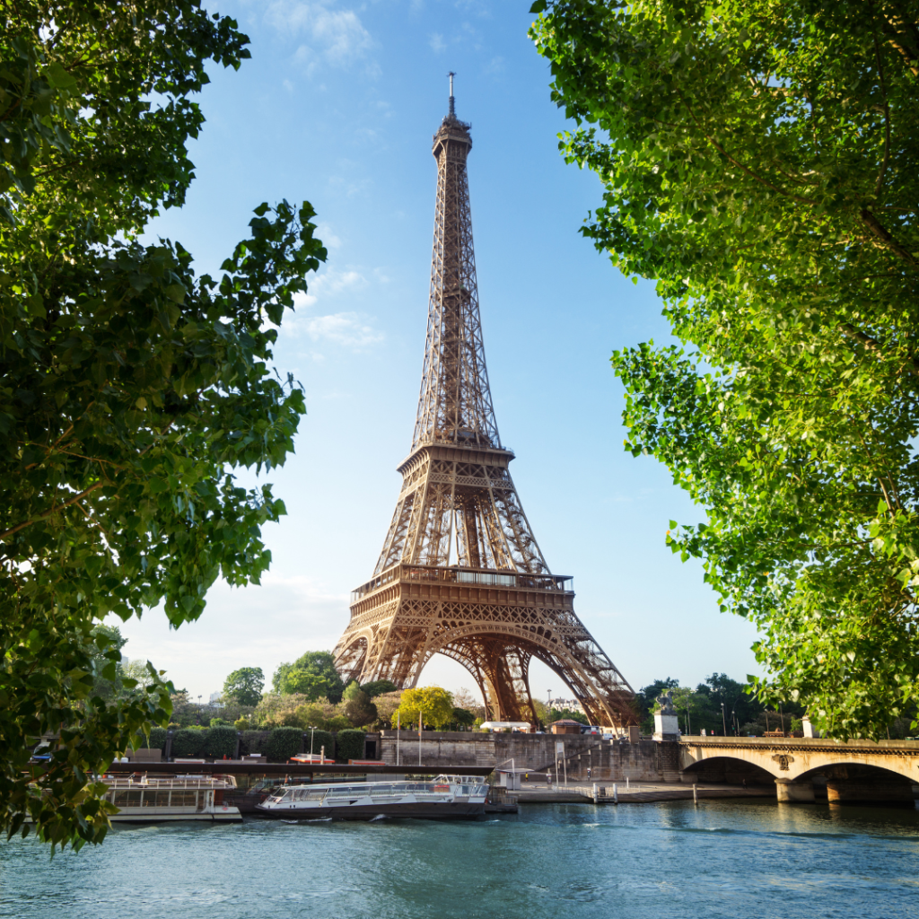 The Eiffel Tower in Paris, France.