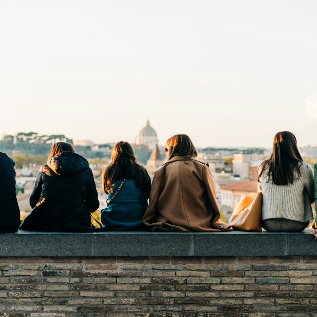 Students at Giardino degli Aranci in Rome, Italy.