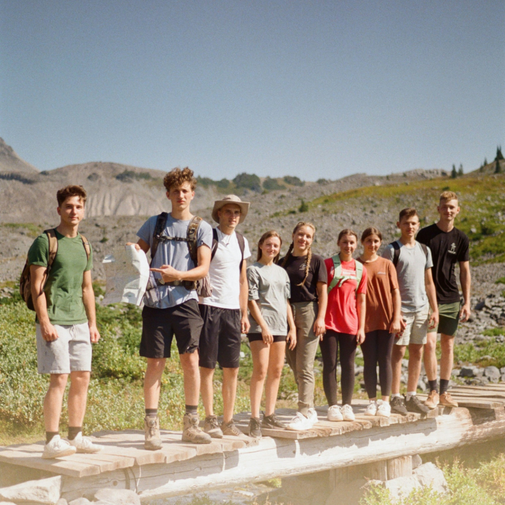 Students on a walk in Australia.